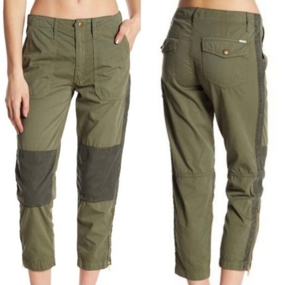 MOTHER DENIM The Army Racketeer Pants Womens 25 Olive Green Dye Surplus Ankle - Picture 1 of 16